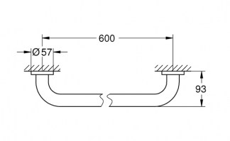 ASIDERO BAÑO-DUCHA 60cm ESSENTIALS GROHE